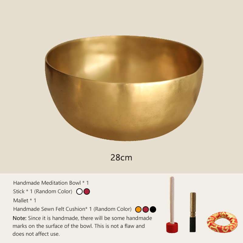 Nepal-Style Simple Golden Copper Singing Bowl Set — product view 12