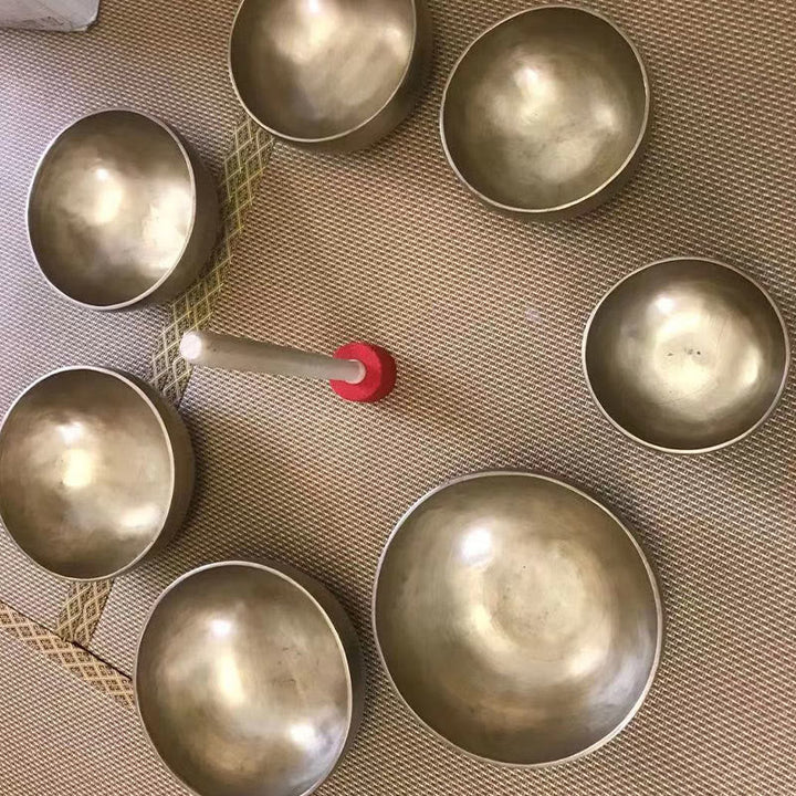 Nepal-Style Simple Golden Copper Singing Bowl Set — product view 24