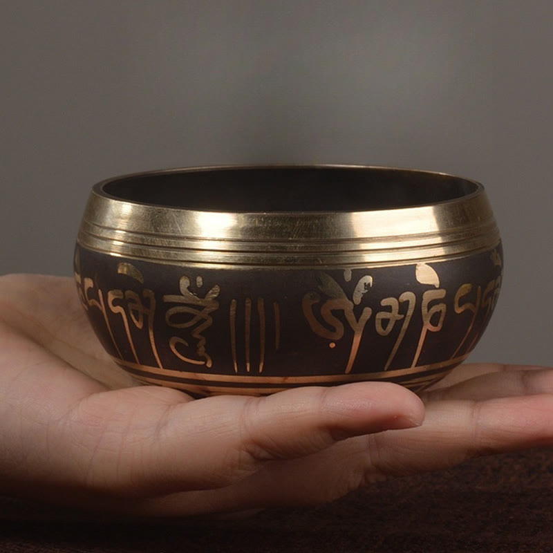Buddha Eyes Scripture Copper Singing Bowl Set — product view 3