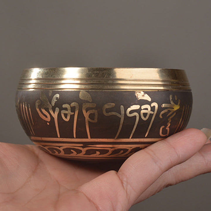 Buddha Eyes Scripture Copper Singing Bowl Set — product view 5