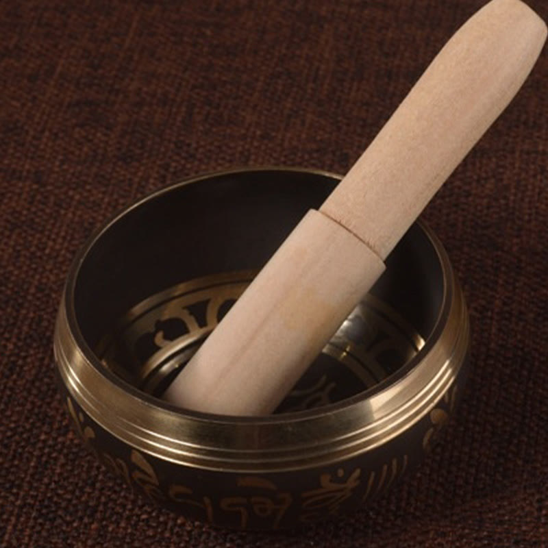 Buddha Eyes Scripture Copper Singing Bowl Set — product view 6