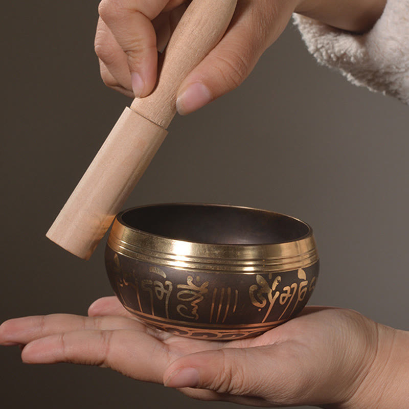 Buddha Eyes Scripture Copper Singing Bowl Set — product view 7
