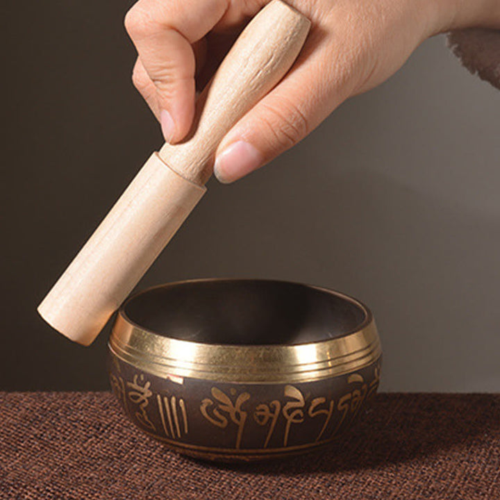 Buddha Eyes Scripture Copper Singing Bowl Set — product view 8