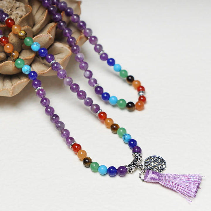 Crystal Beads Multilayer 108-Bead Mala Necklace & Bracelet — main product view