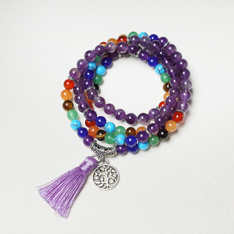 Crystal Beads Multilayer 108-Bead Mala Necklace & Bracelet — product view 2