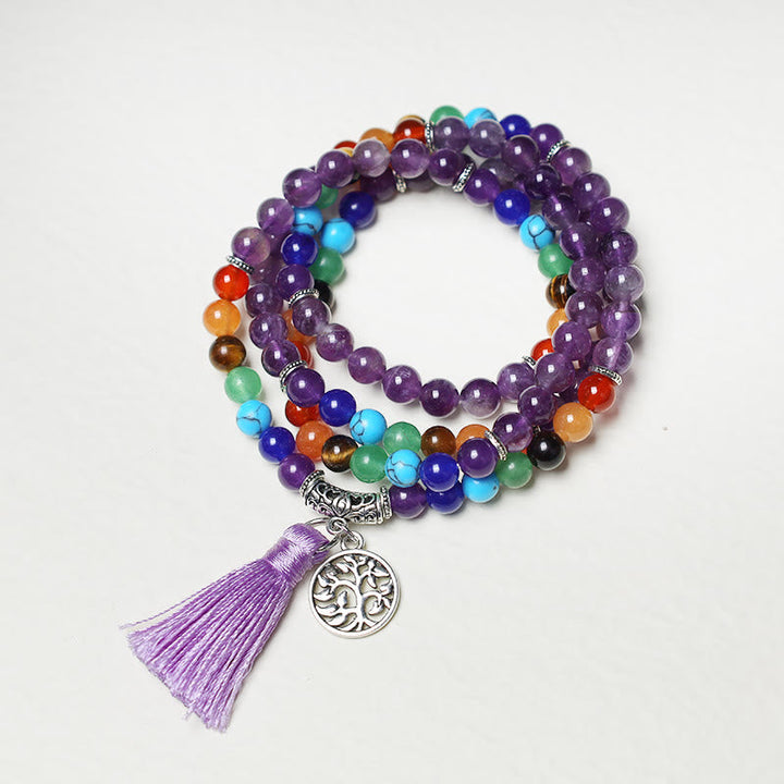 Crystal Beads Multilayer 108-Bead Mala Necklace & Bracelet — product view 2