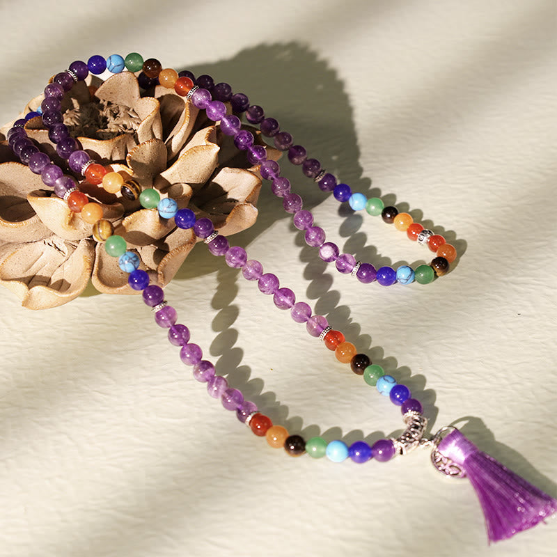 Crystal Beads Multilayer 108-Bead Mala Necklace & Bracelet — product view 3