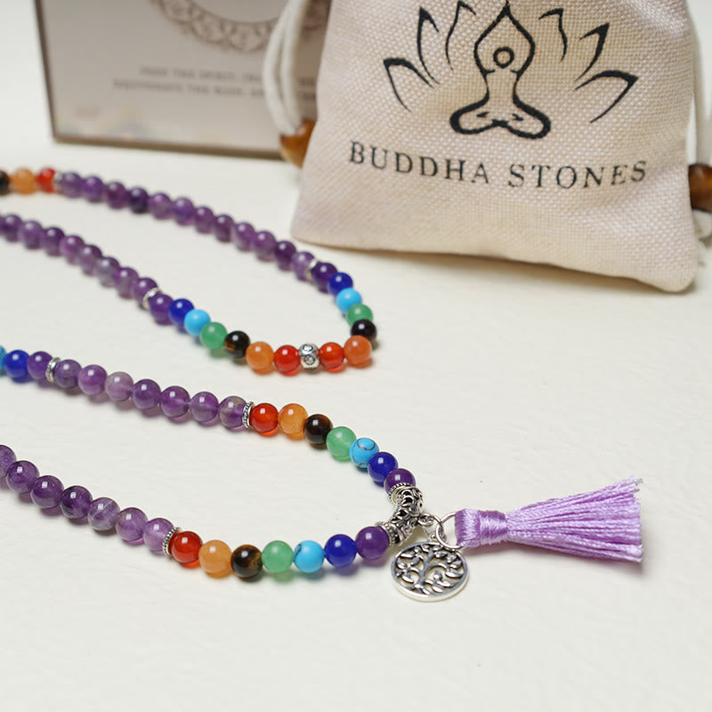 Crystal Beads Multilayer 108-Bead Mala Necklace & Bracelet — product view 6