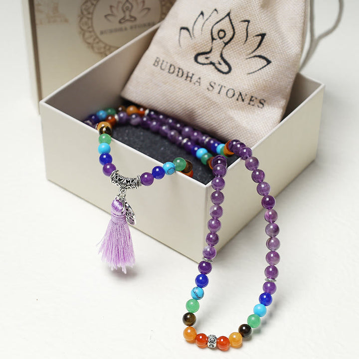 Crystal Beads Multilayer 108-Bead Mala Necklace & Bracelet — product view 7