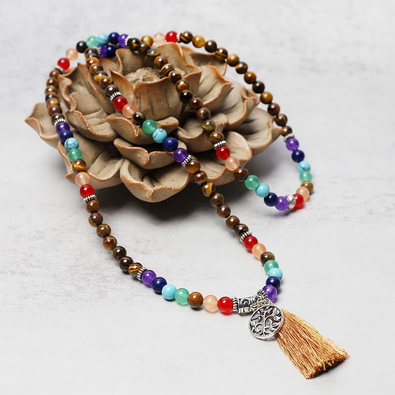 Crystal Beads Multilayer 108-Bead Mala Necklace & Bracelet — product view 9