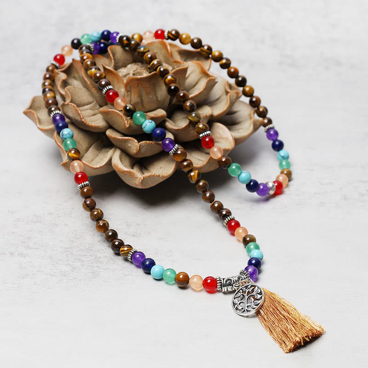Crystal Beads Multilayer 108-Bead Mala Necklace & Bracelet — product view 9