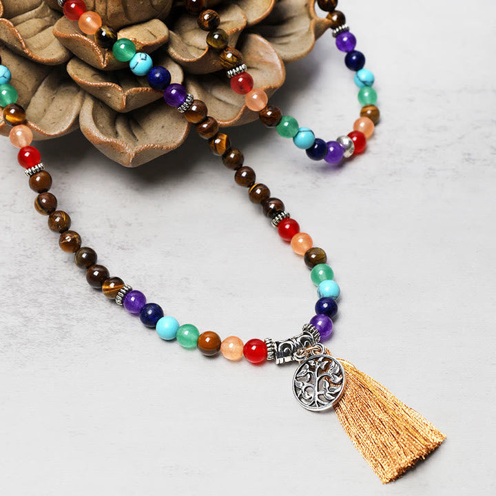 Crystal Beads Multilayer 108-Bead Mala Necklace & Bracelet — product view 10