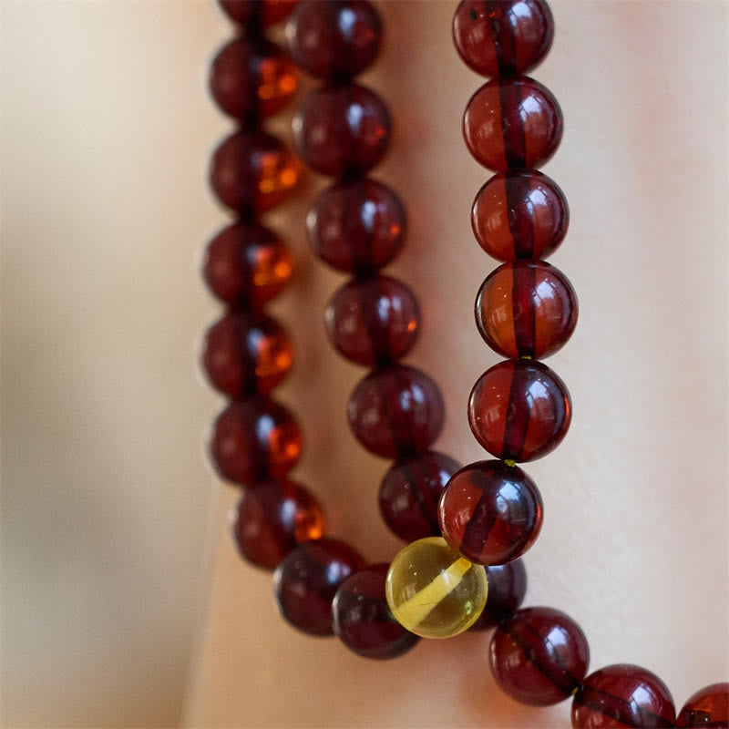 Amber Clear 108-Bead Mala Bracelet — product view 4