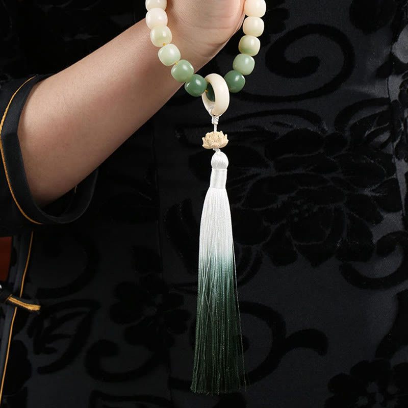 Gradient Bodhi Seed Money Bag Lotus Wrist Mala — product view 16