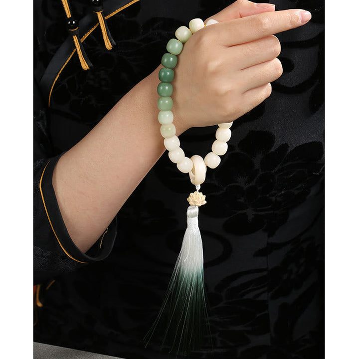 Gradient Bodhi Seed Money Bag Lotus Wrist Mala — product view 17