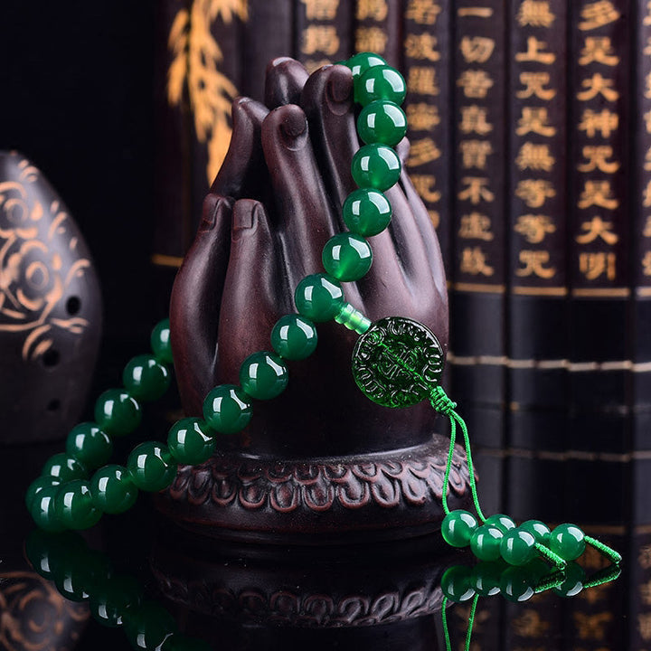 Green Agate Wrist Mala — product view 2