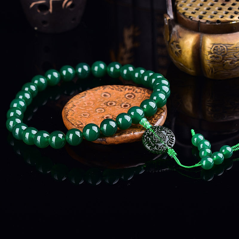 Green Agate Wrist Mala — product view 4