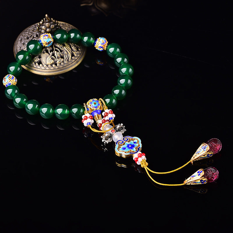 Green Agate Wrist Mala — main product view