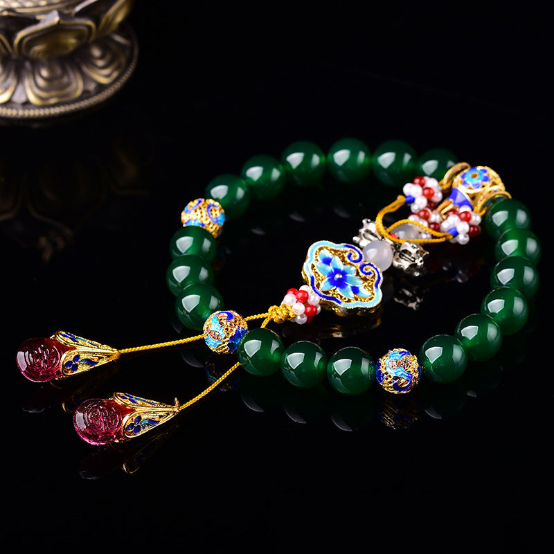 Green Agate Wrist Mala — product view 2