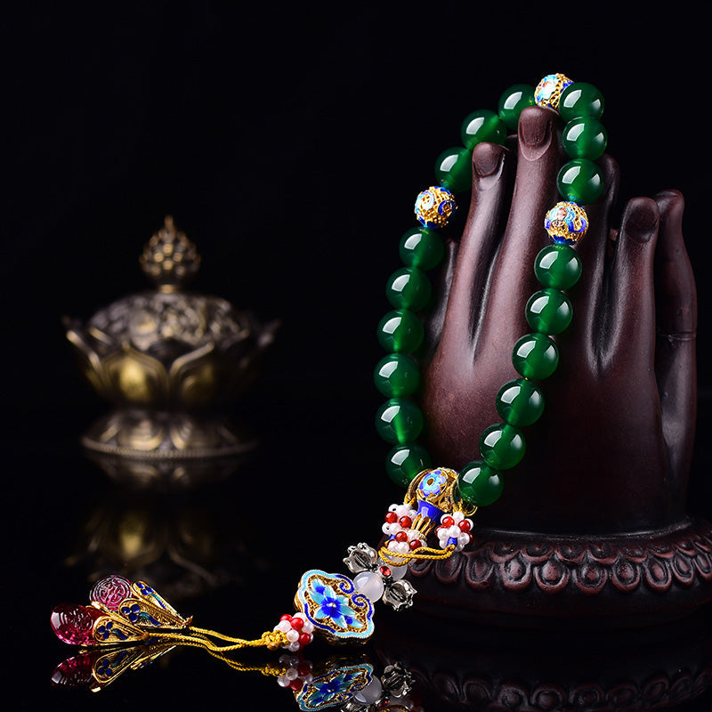 Green Agate Wrist Mala — product view 3