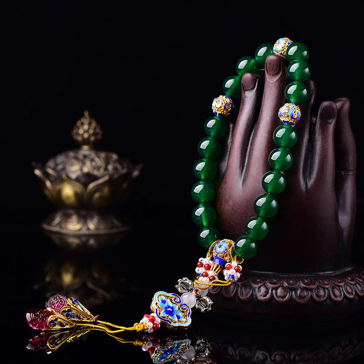 Green Agate Wrist Mala — product view 3