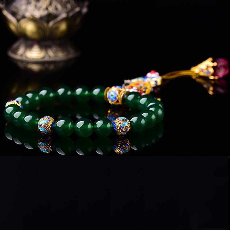 Green Agate Wrist Mala — product view 5