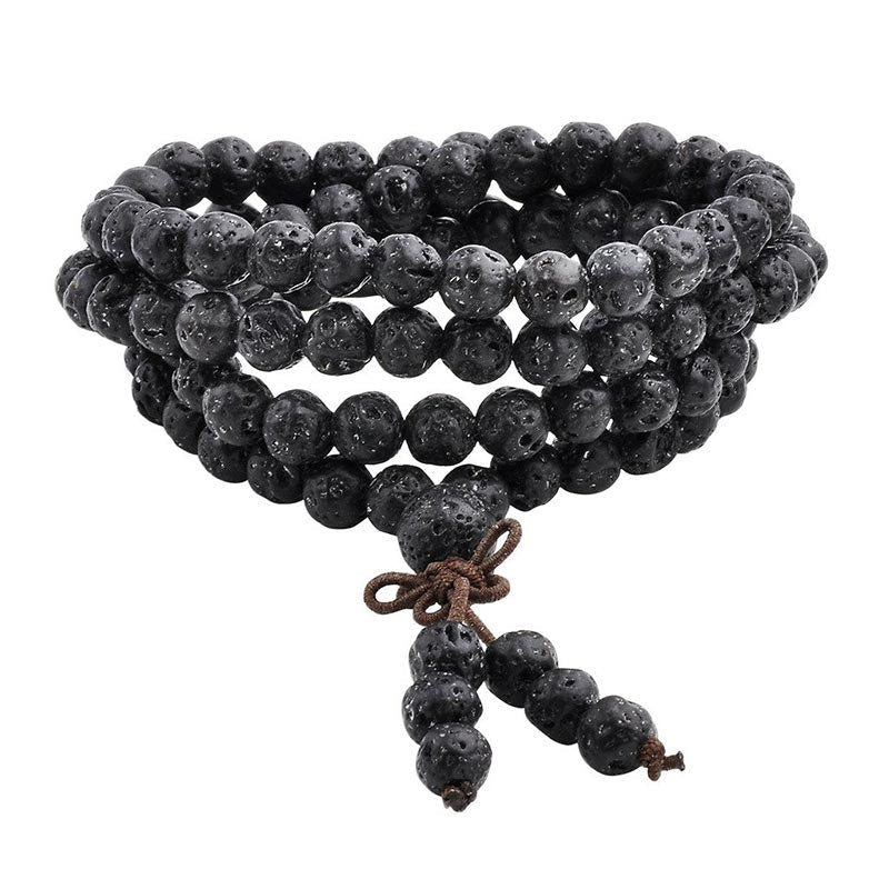 Lava Rock 108-Bead Mala Bracelet — main product view