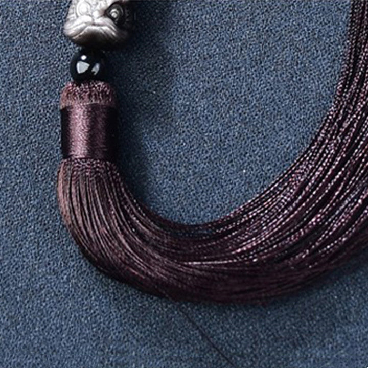 Silver Sheen Obsidian Lion Wrist Mala — product view 5