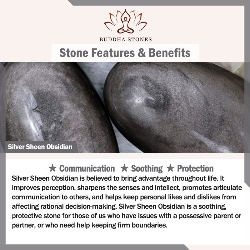 Silver Sheen Obsidian Lion Wrist Mala — product view 7