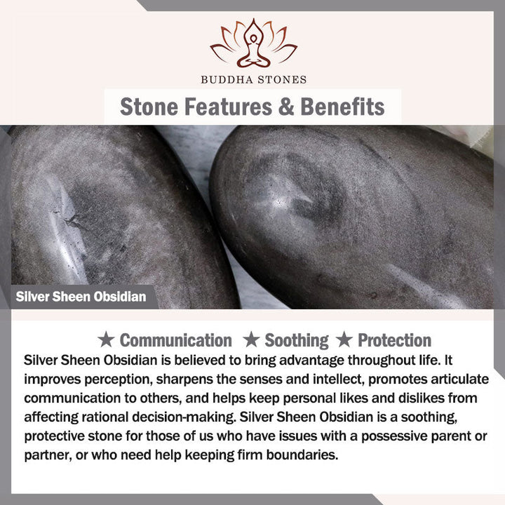 Silver Sheen Obsidian Lion Wrist Mala — product view 7