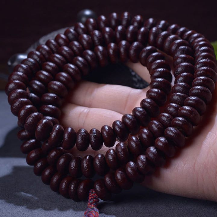 Tibetan Purple Bodhi Seed 108-Bead Mala Bracelet — main product view