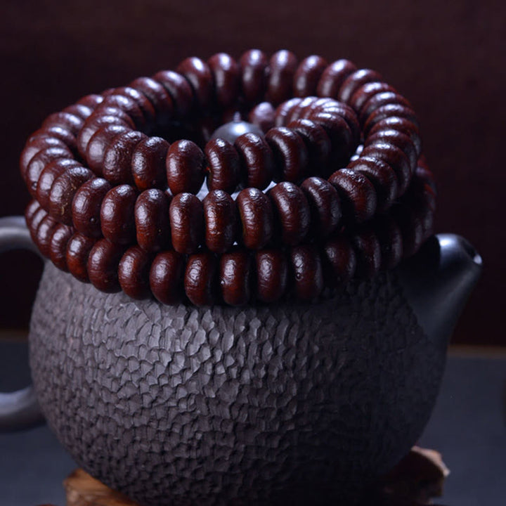 Tibetan Purple Bodhi Seed 108-Bead Mala Bracelet — product view 3