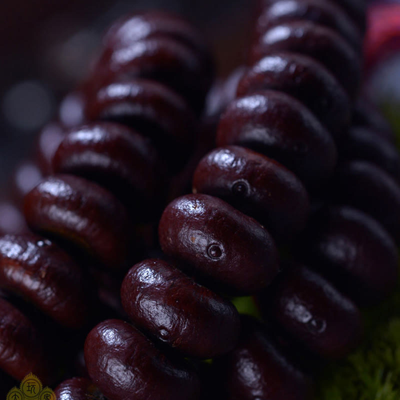 Tibetan Purple Bodhi Seed 108-Bead Mala Bracelet — product view 4