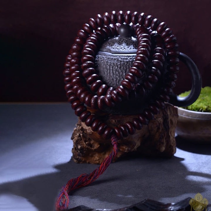 Tibetan Purple Bodhi Seed 108-Bead Mala Bracelet — product view 5