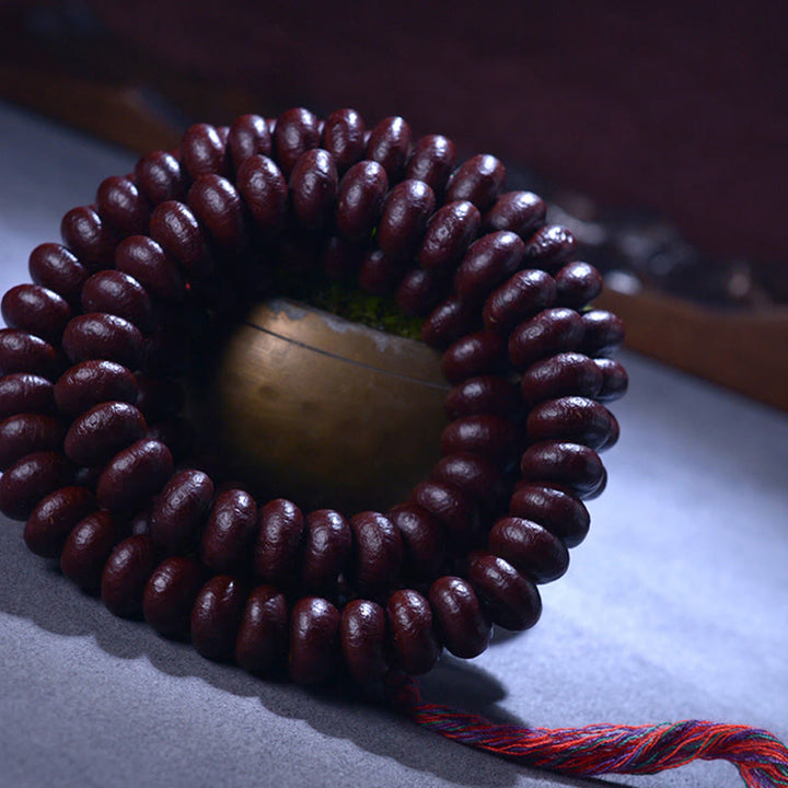 Tibetan Purple Bodhi Seed 108-Bead Mala Bracelet — product view 10