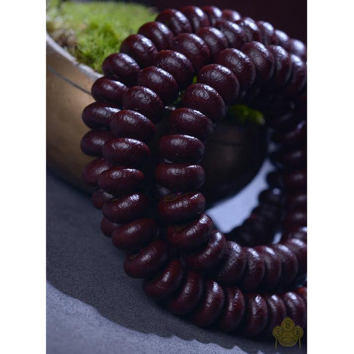 Tibetan Purple Bodhi Seed 108-Bead Mala Bracelet — product view 11
