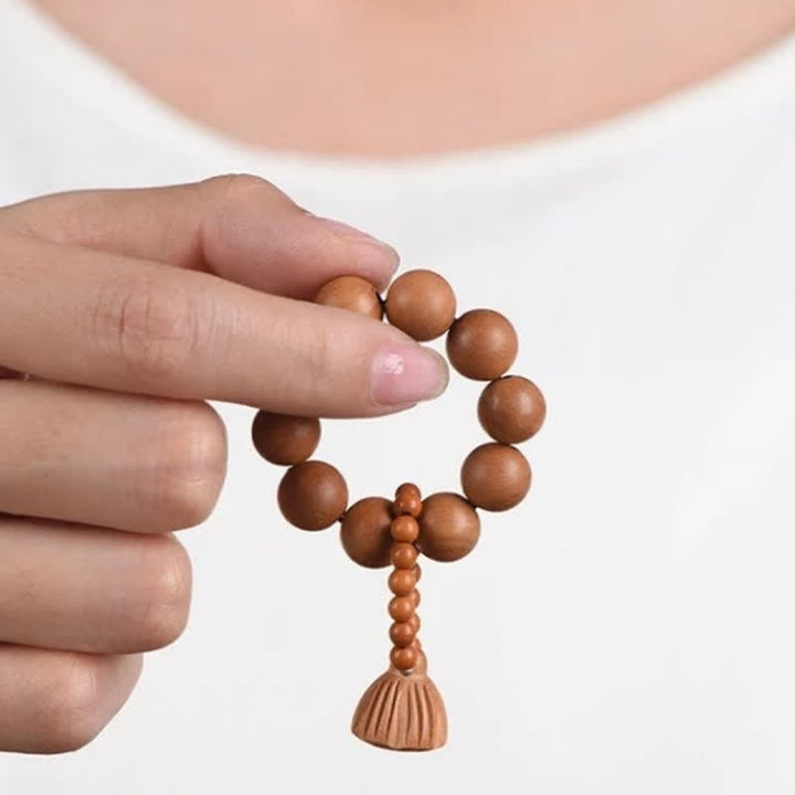 Peach Wood Lotus Pod Beads Tactile Meditation Beads — main product view