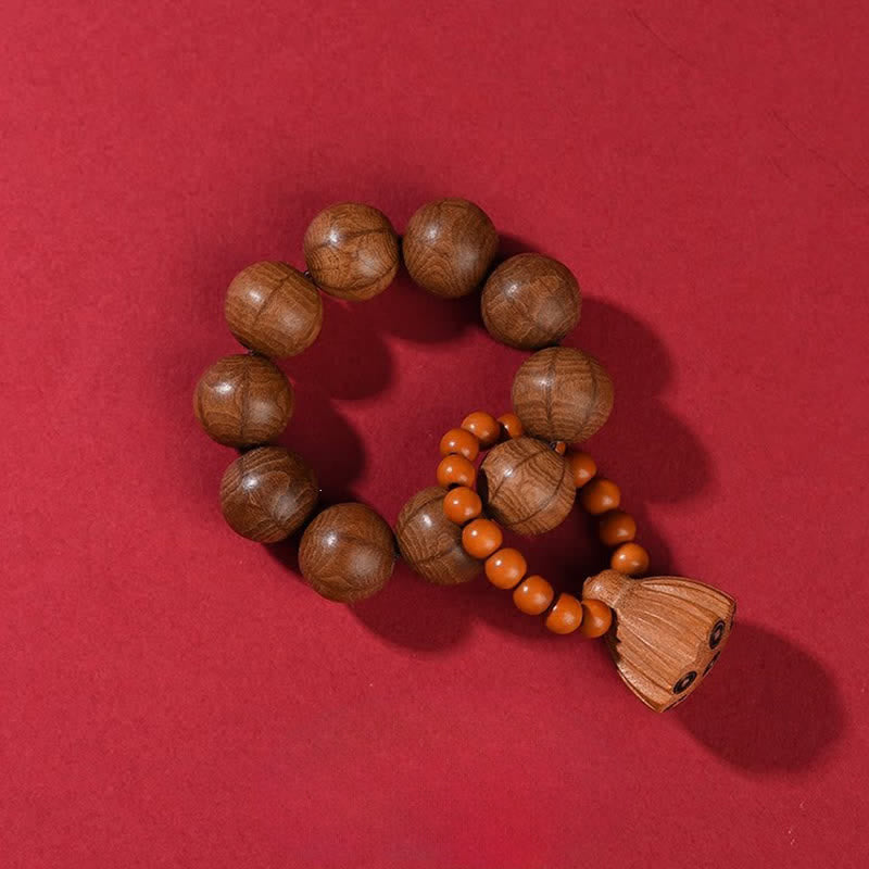 Peach Wood Lotus Pod Beads Tactile Meditation Beads — product view 10