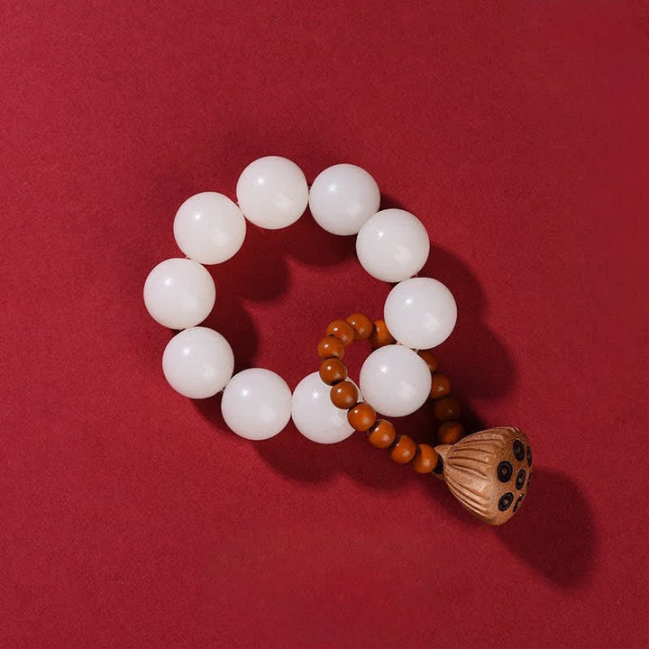 Peach Wood Lotus Pod Beads Tactile Meditation Beads — product view 11