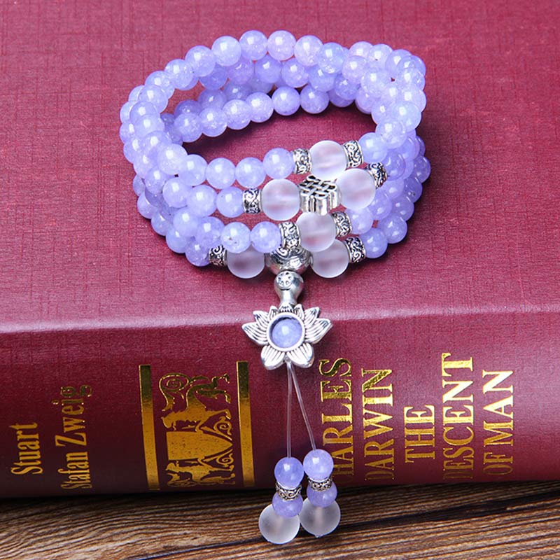 Purple Jasper Bead Mala Bracelet — product view 2