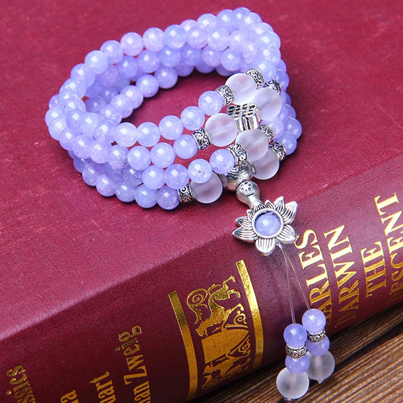 Purple Jasper Bead Mala Bracelet — product view 3