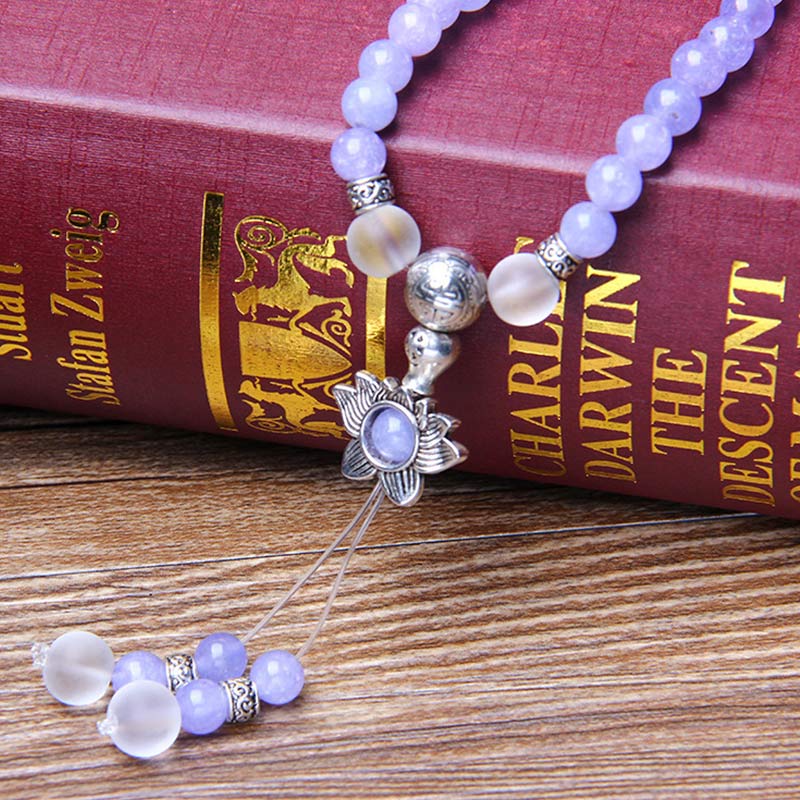 Purple Jasper Bead Mala Bracelet — product view 4