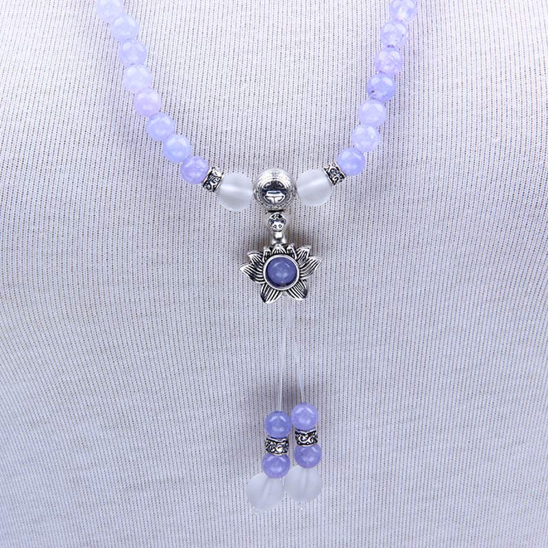 Purple Jasper Bead Mala Bracelet — product view 6