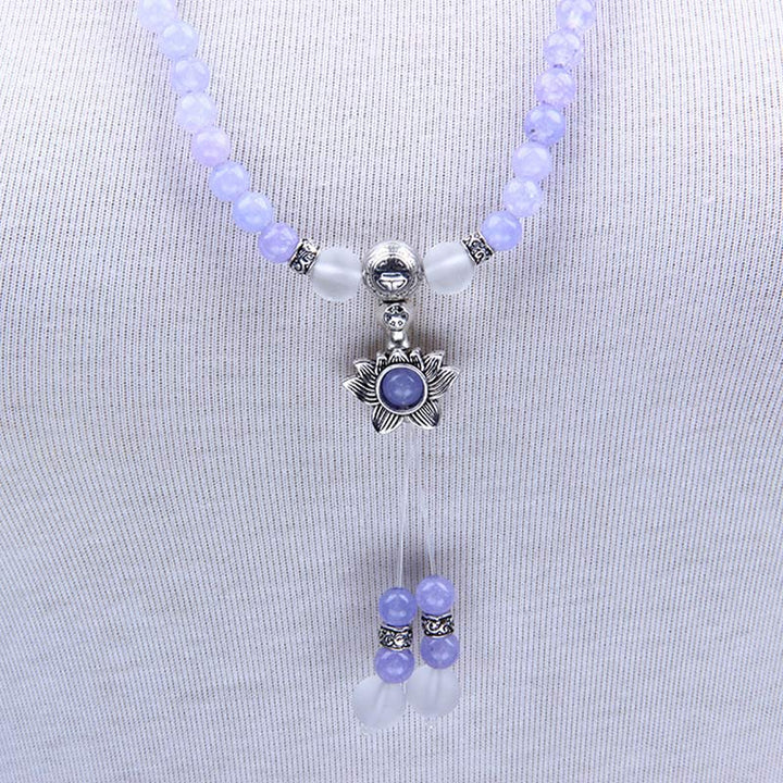 Purple Jasper Bead Mala Bracelet — product view 6
