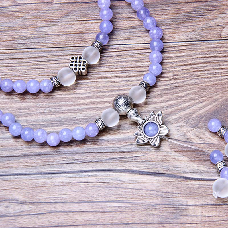 Purple Jasper Bead Mala Bracelet — product view 10