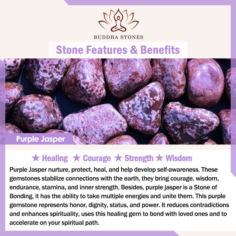 Purple Jasper Bead Mala Bracelet — product view 11