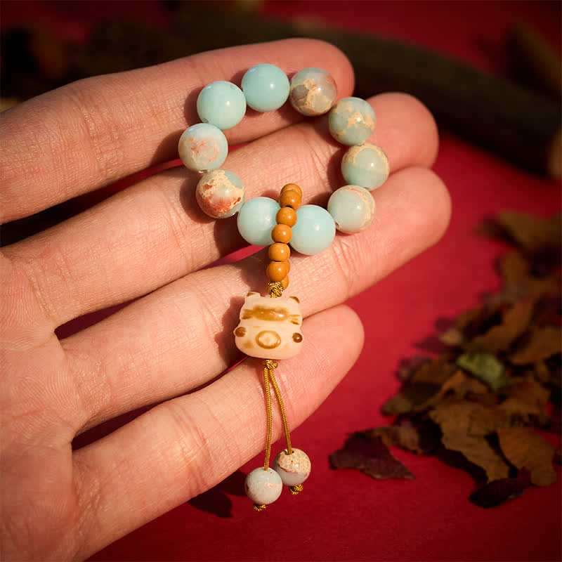 Shoushan Stone Charcoal-Grilled Cat Beads Tactile Meditation Beads — product view 2