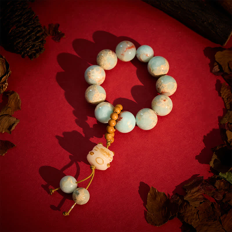Shoushan Stone Charcoal-Grilled Cat Beads Tactile Meditation Beads — product view 3