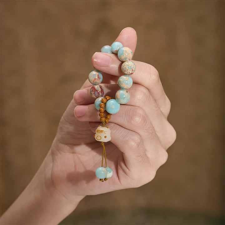 Shoushan Stone Charcoal-Grilled Cat Beads Tactile Meditation Beads — product view 7