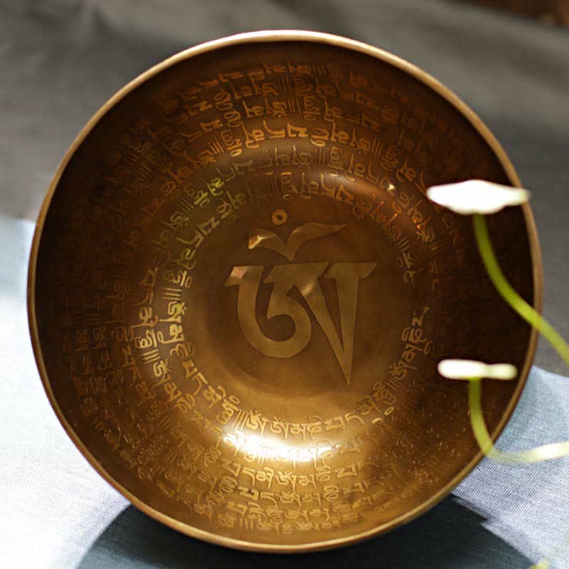 Sutra-Engraved Copper Singing Bowl Set — main product view